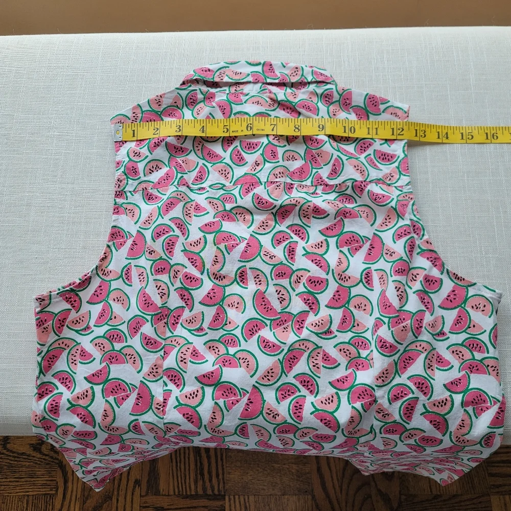 New! J. Crew size Small S sleeveless button-up cotton top watermelon NWT